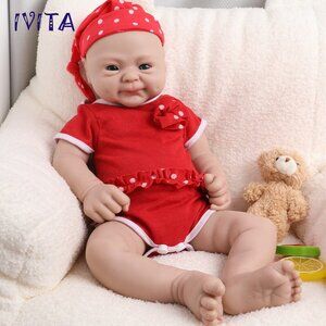 20in Soft Silicone Reborn Baby Newborn Floppy Open Eyes Silicone Girl Doll